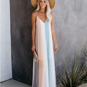 She + Sky Colorblock Maxi Dress - NWT Size Large